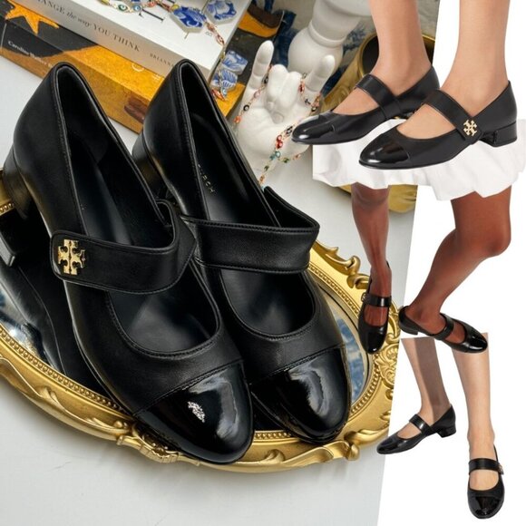 Tory Burch Shoes - 🆕 TORY BURCH 🧿 NWOB Cap-Toe Mary Jane Heeled Ballet Flat, Black, Sz US 7